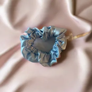 Light Blue Silk Hair Scrunchie