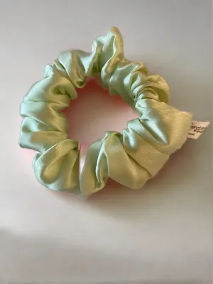 Lime Silk Hair Scrunchie