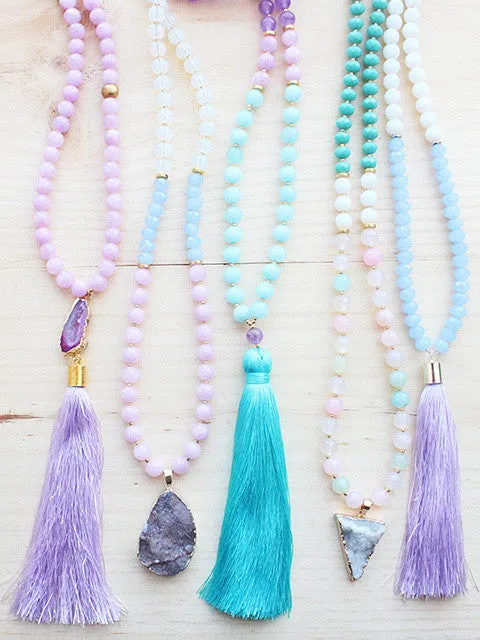 Long Gemstone Beaded Necklace- Tiktok Live Shop