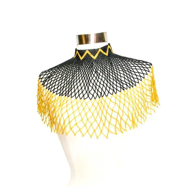 Mbagala Long Shoulder Beaded Bib with Collar 02