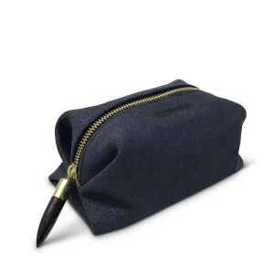 Metallic Grit Navy Cosmetic Case