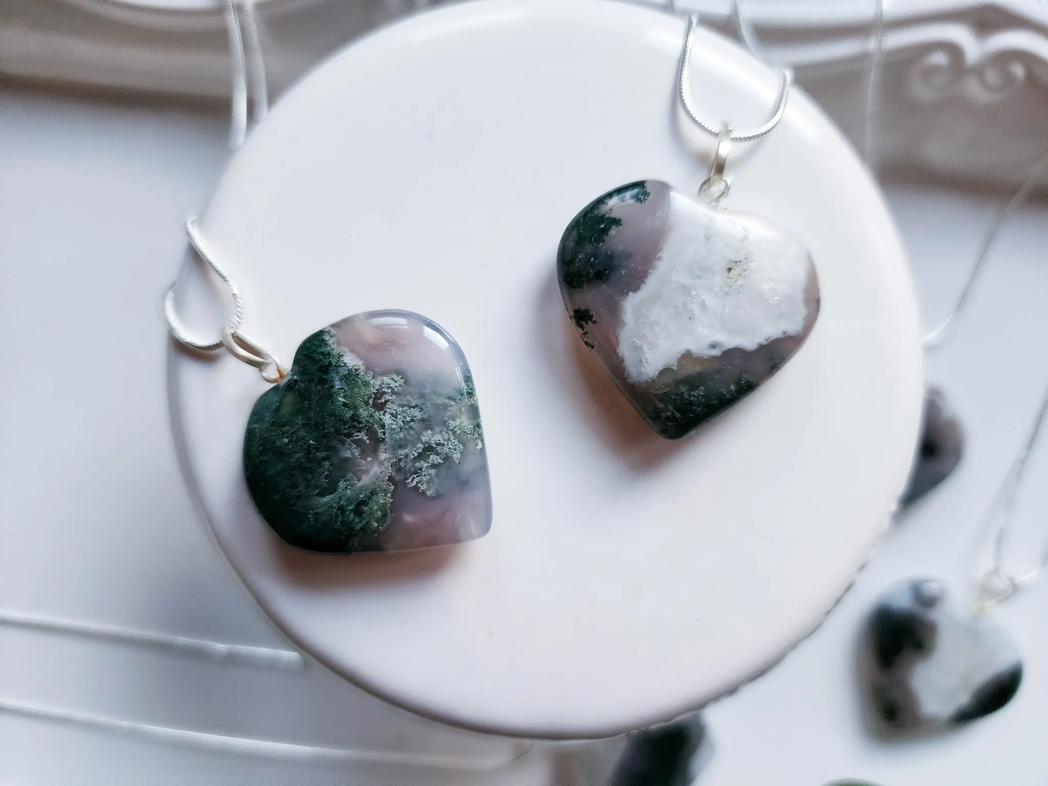 Moss Agate Heart Necklace