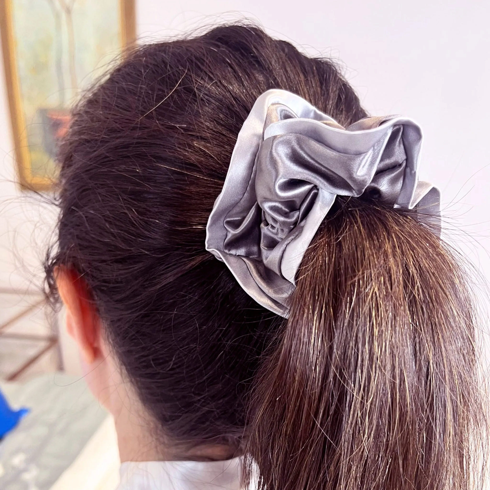 Oversized Two Toned Silk Scrunchies