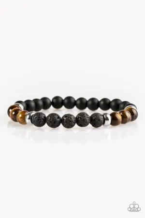 Paparazzi Accessories - Easygoing - Brown & Black Bracelet