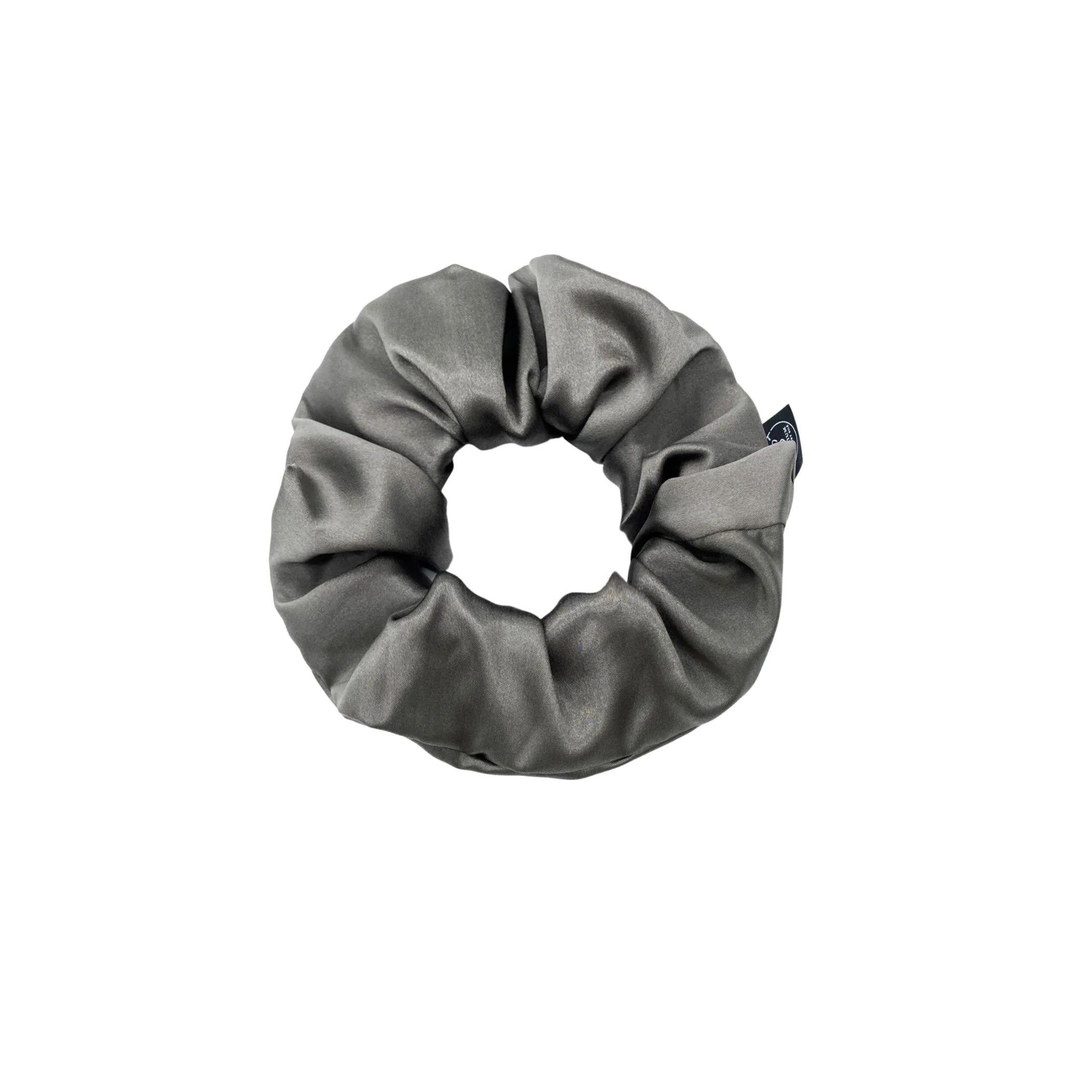 Premium Mulberry Silk Scrunchie - White - Large