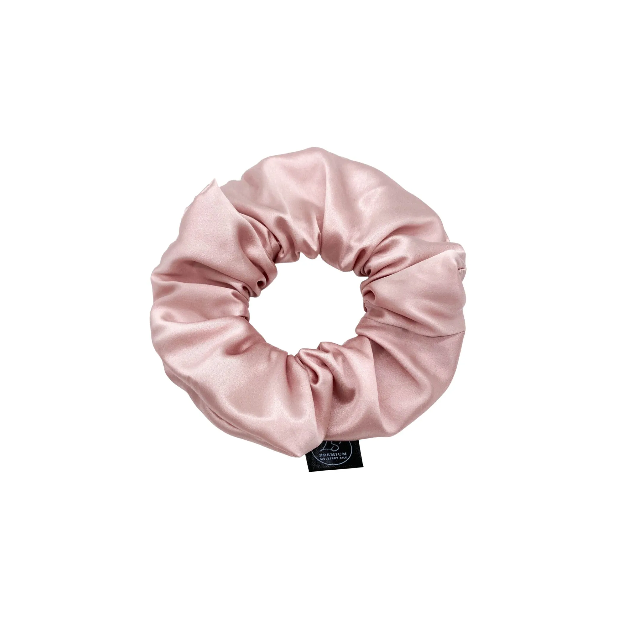 Premium Mulberry Silk Scrunchie - White - Large