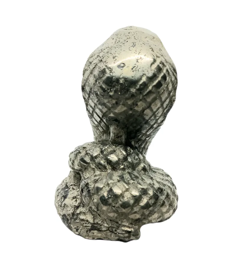 Pyrite Crystal Snake Carving