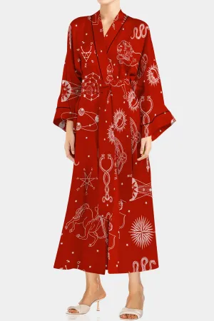 Red Midi Length Kimono