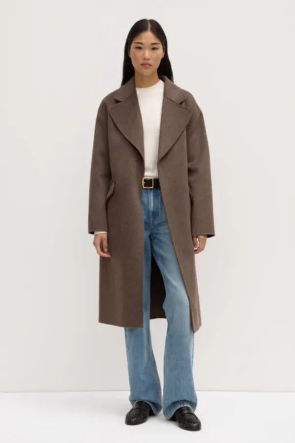 Sadie Single Breasted Wool Coat Cocoa Marle