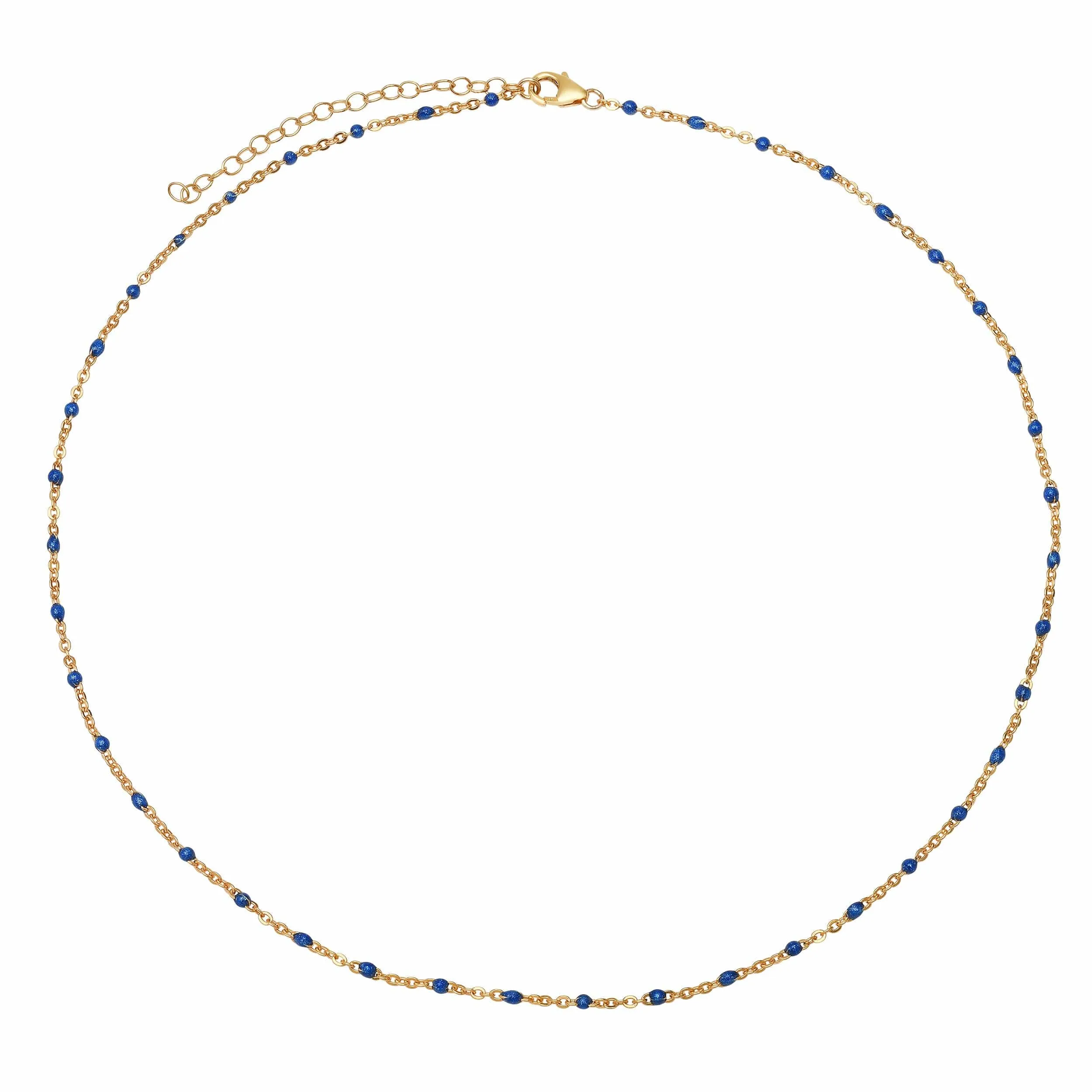 Sky Blue Enamel Bead Necklace