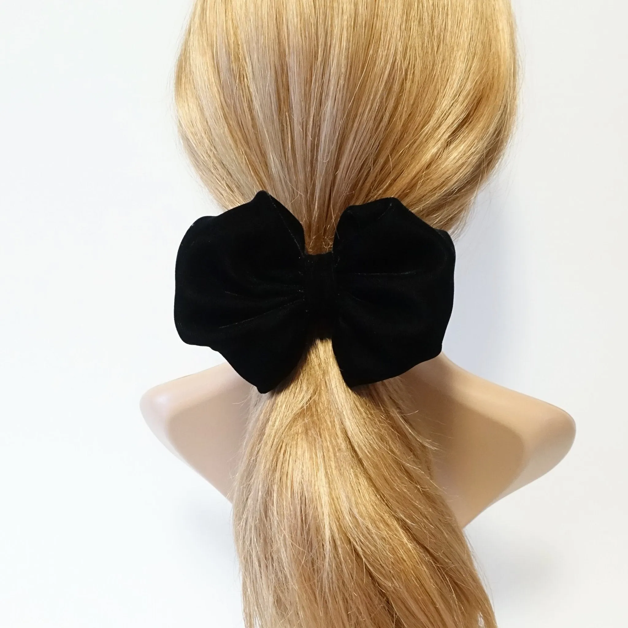 soft silk velvet hair bow scrunchies balloon volume hair bow scrunchies