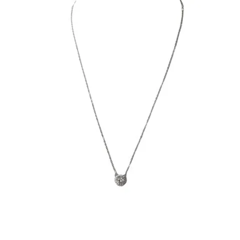 Sterling Silver Circle Crystal Necklace