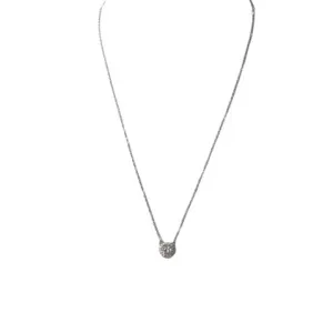 Sterling Silver Circle Crystal Necklace