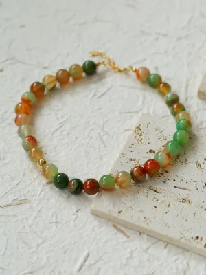 Summer Multicolor Onyx Beaded Necklace