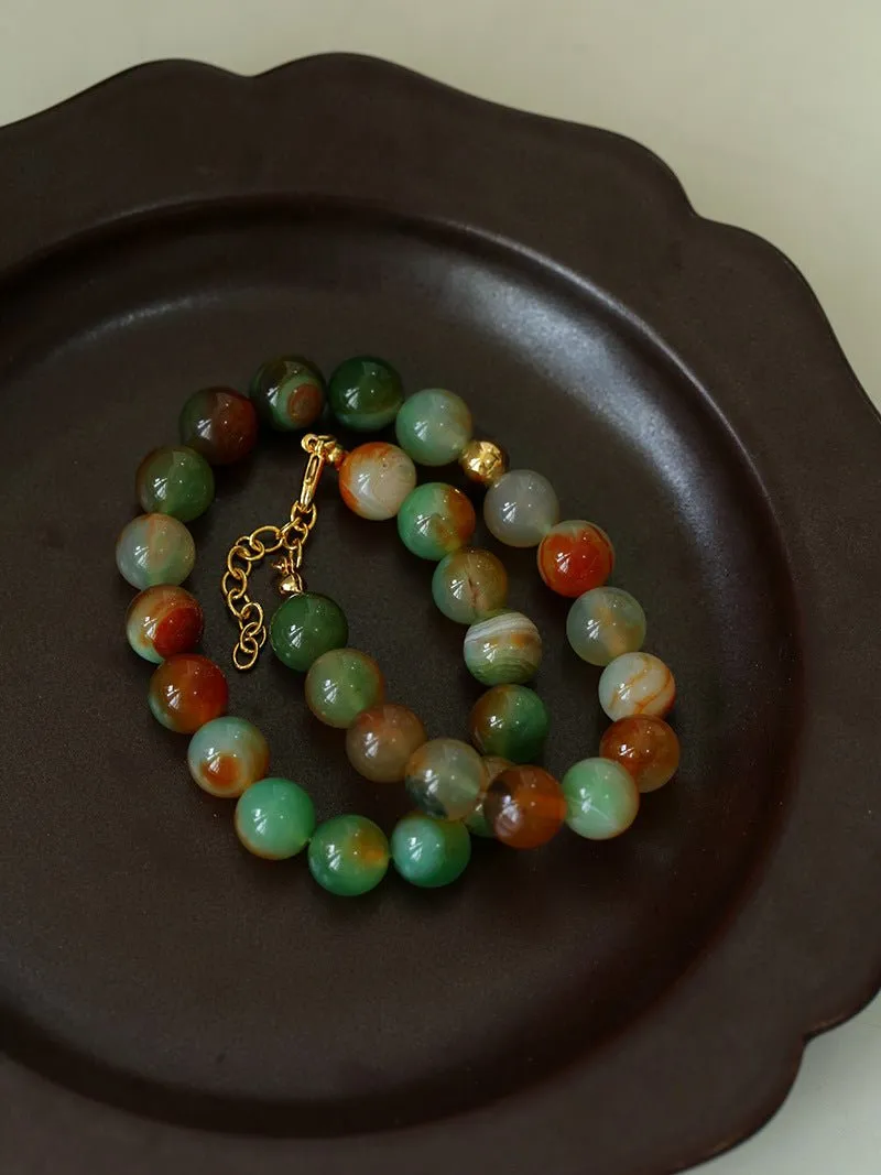 Summer Multicolor Onyx Beaded Necklace