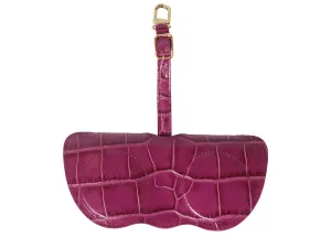 Sunglasses Holder Orinoco 'Croc' Print Calf Leather - Cyclamen