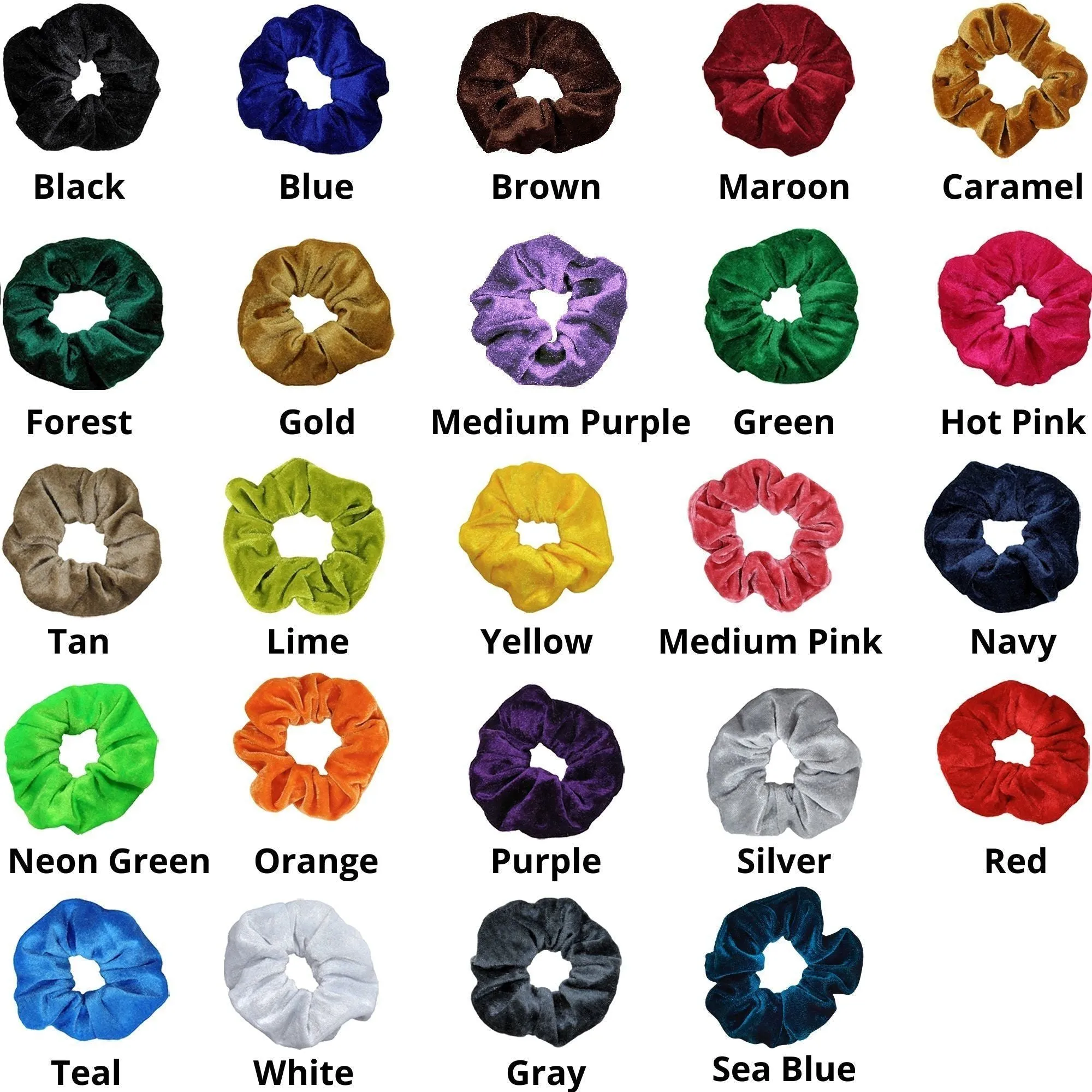 Velvet Scrunchies 1 You Pick Colors & Quantities