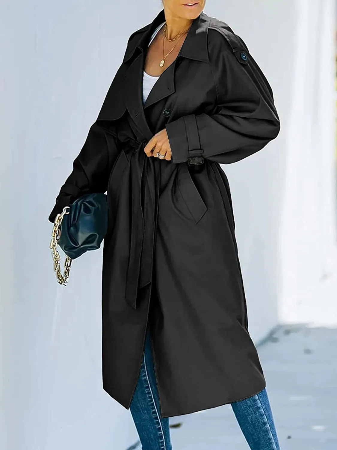 Women's Elegant Vintage Long Trench Coat With Belt | Ideal for Autumn/Winter